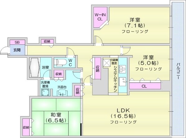 西１８丁目駅 徒歩7分 7階の物件間取画像